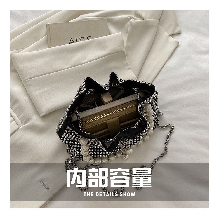 Túi Đeo JASMIN NOIR Chéo Đính Ngọc Trai Kim Cương Dành Cho Nữ