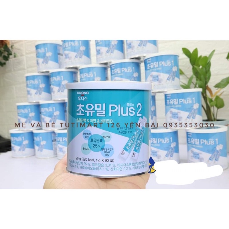 Sữa non Ildong Plus Số 1, Số 2, Men, Sắt Hàn Quốc Hộp 100G