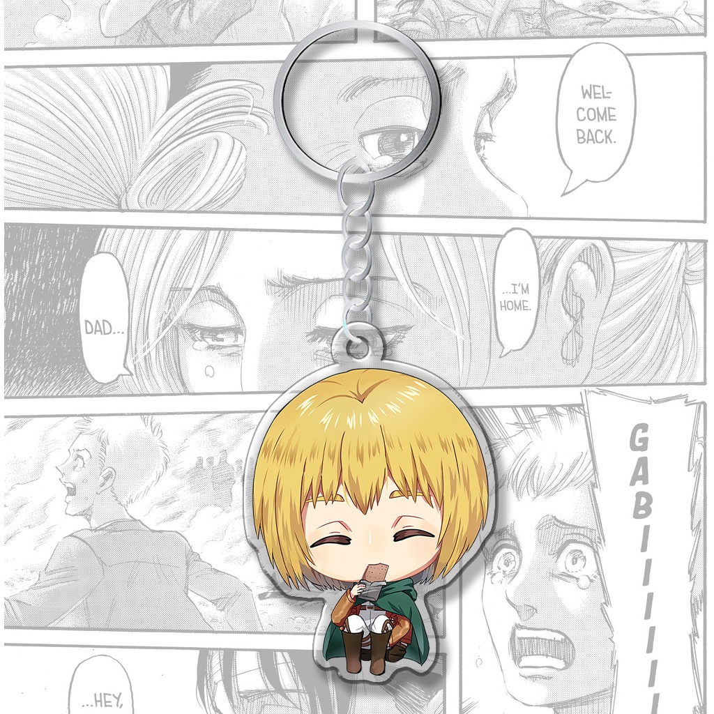 Móc khóa anime Thegioipuzzle Attack on Titan Eren Levi chibi phụ kiện trang trí