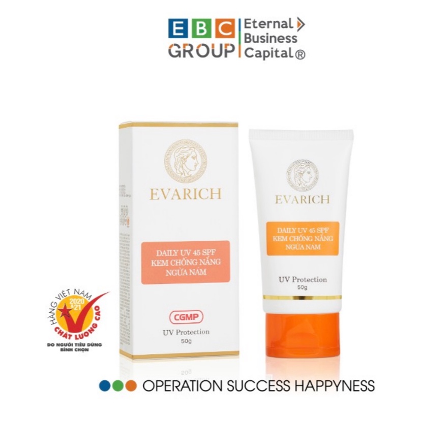 Kem chống nắng ngừa nám Evarich Daily UV 45 SPS 50gr