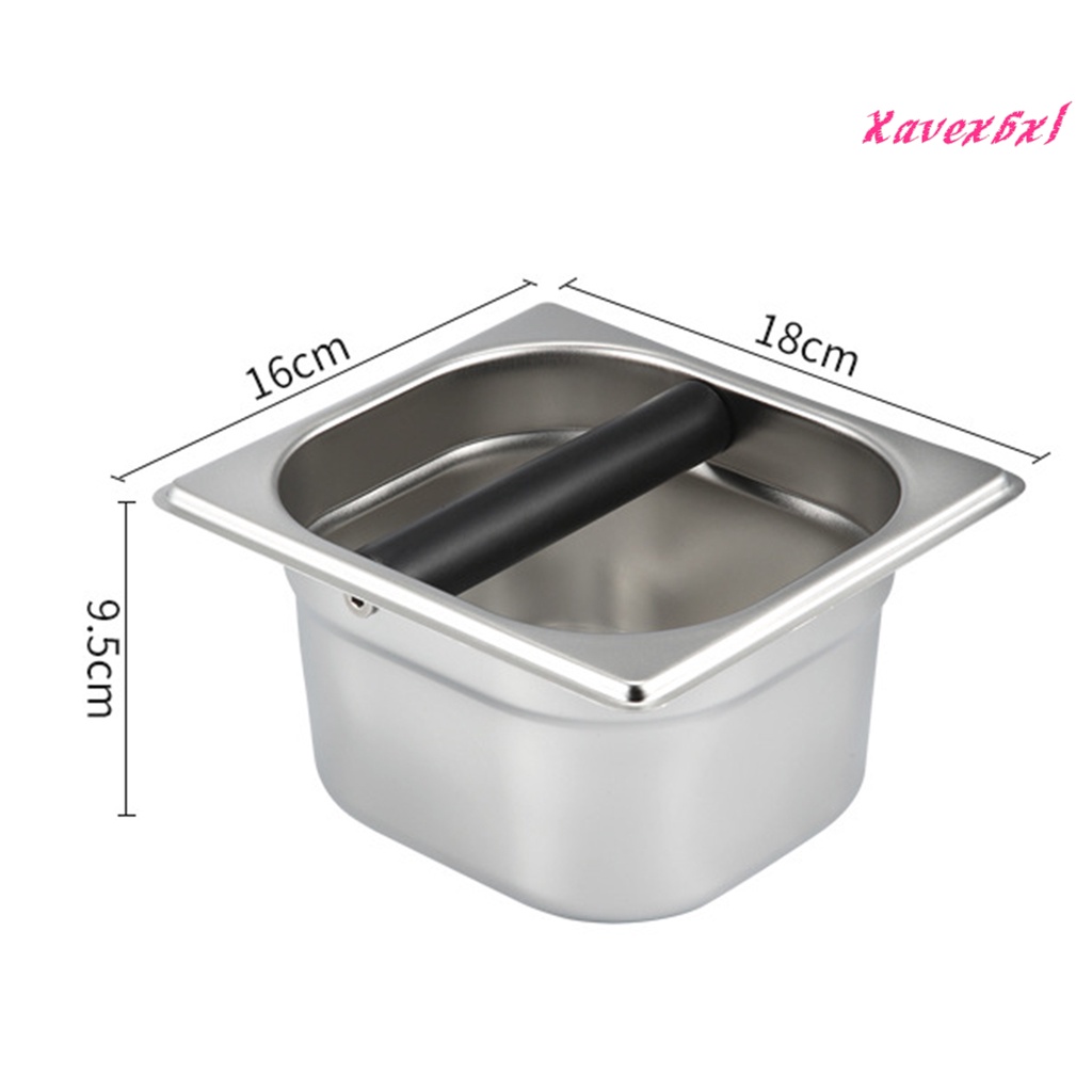 XEL-Coffee Grounds Container Eco-friendly Large Capacity Stainless Steel Coffee Knock Box Supplies for Household