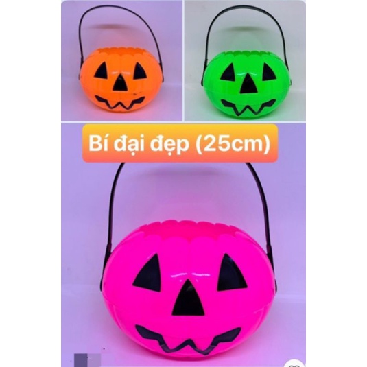Giỏ kẹo bí ngô có đèn Halloween