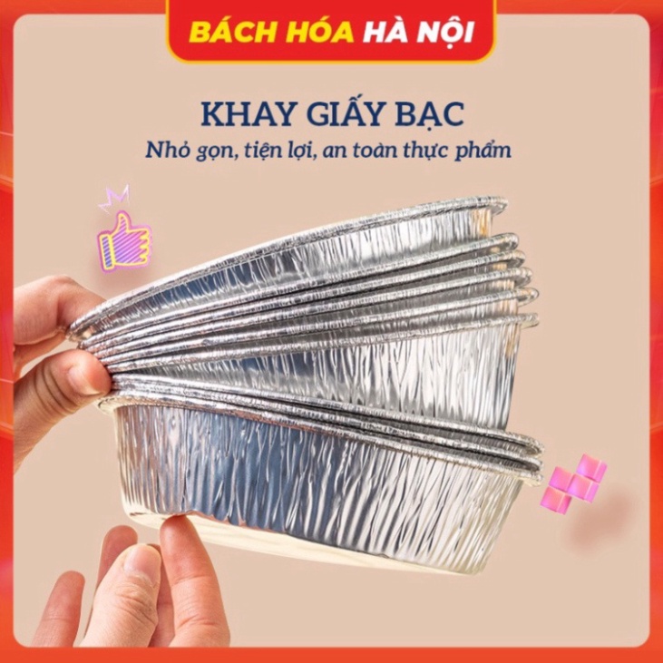 Khay Giấy Bạc Lót Nồi Chiên Không Dầu Đường Kính 19cm, Khay Bạc Đựng Thực Phẩm