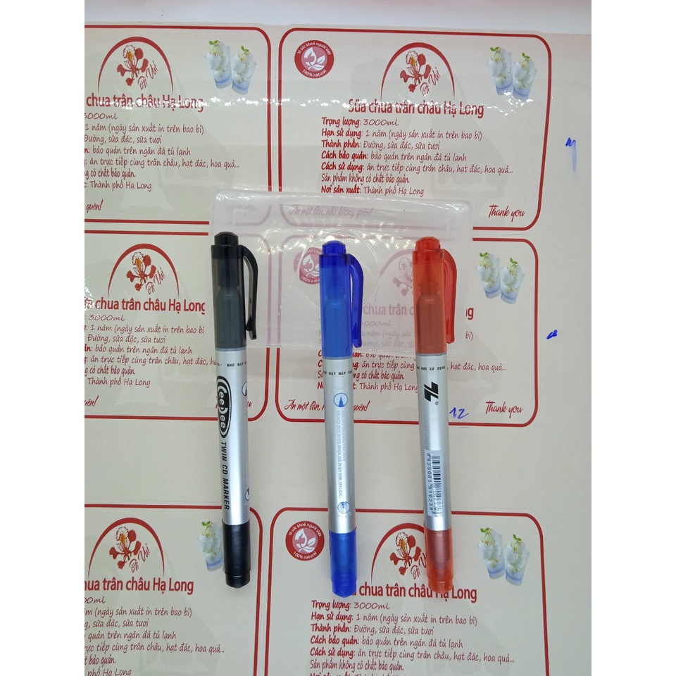 Bút dạ dầu Thiên Long, bút chuyên dùng ghi tem nhãn cán bóng (Bút dạ)