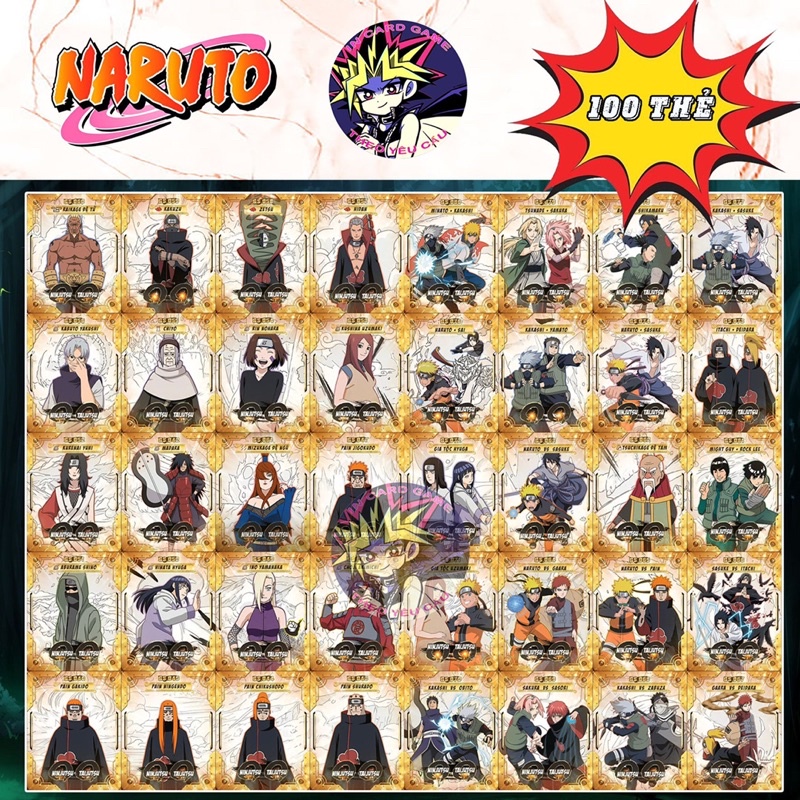 Bộ Thẻ Bài Toonies Naruto Shippuden 100 Thẻ .