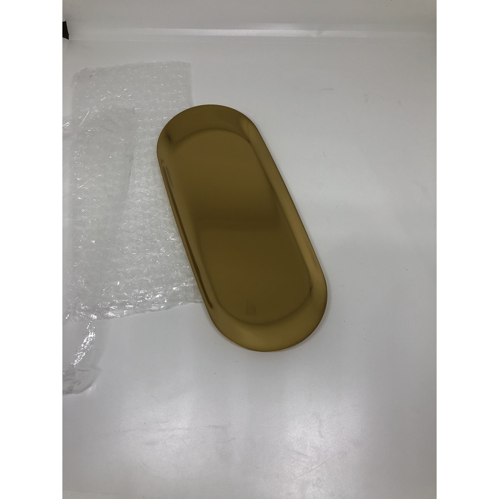 [KM 3 ngày] Đĩa tròn ovan vàng titan bóng inox 304 cao cấp size 26 dày nặng an toàn vệ sinh độ bền siêu cấp - inox 304