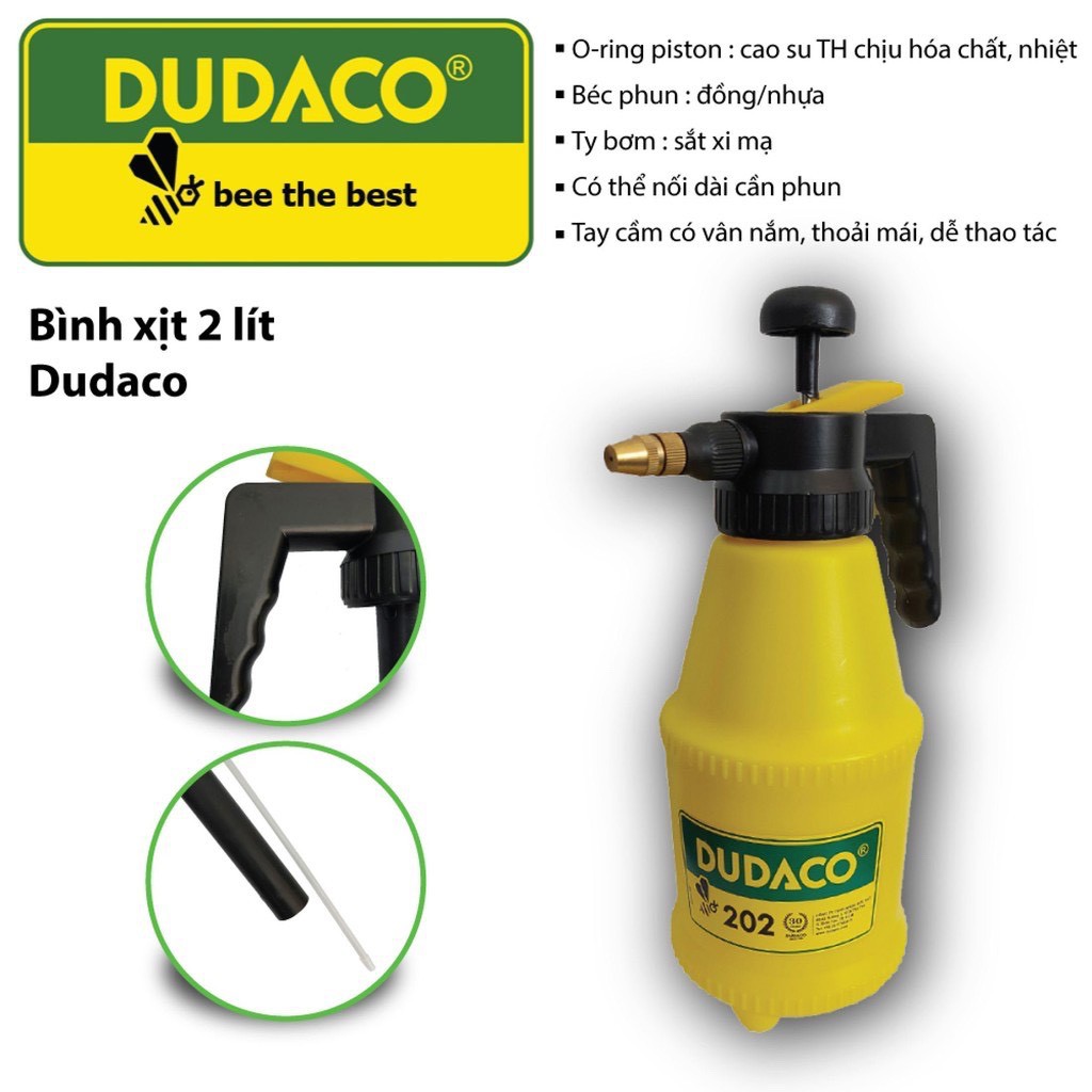 Bình Xịt, Bình Tưới Cây DUDACO 2 Lít màu vàng