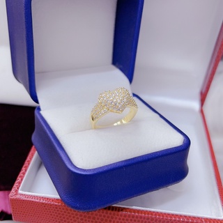 Nhẫn Nữ Tim Đính Đá Dễ Thương Có 2 Màu Trắng Và Vàng - Trang Sức Queen
