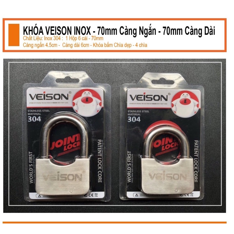Khoá veison 7p (inox 304)