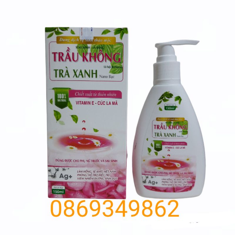 Vệ sinh phụ nữ Trầu không Trà xanh Nano bạc - Giúp kháng khuẩn ,khử mùi  , ngăn ngừa nấm ngứa - Chai 150ml