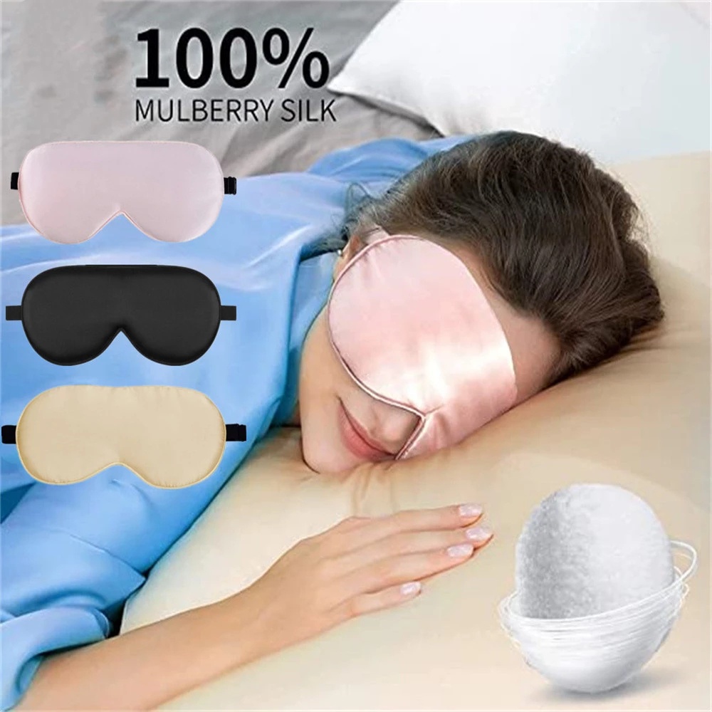 Mặt nạ bịt mắt ngủ chất liệu lụa có dây đeo tiện dụng khi đi du lịch