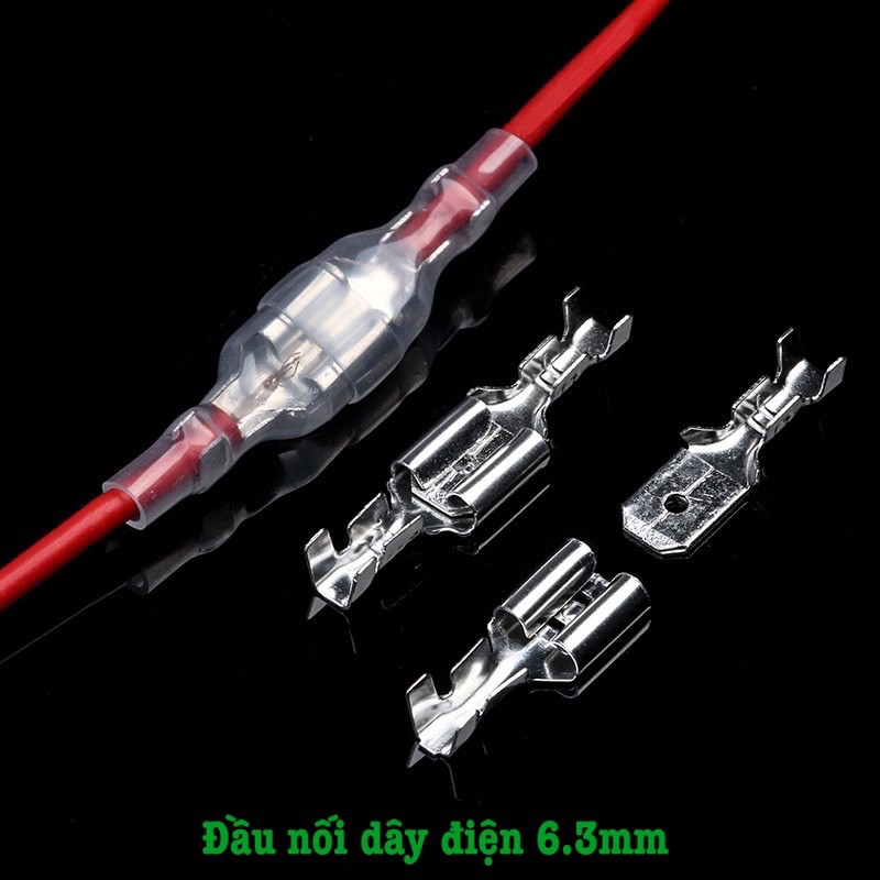 Đầu nối dây đực và cái 6.3mm kèm vỏ bọc cách nhiệt tiện dụng