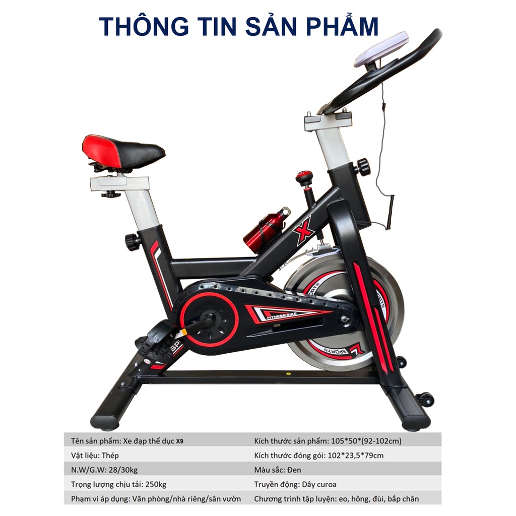 Xe Đạp Tập, Xe Đạp Thể Dục Thiết Kế Mới, Chống Ồn Sport bike X9