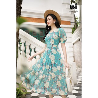 Đầm Nữ Công Sở Dáng Xòe Tay Bồng Sang Trọng 5D0262D- UNI KOREAN FASHION [CHÍNH HÃNG]