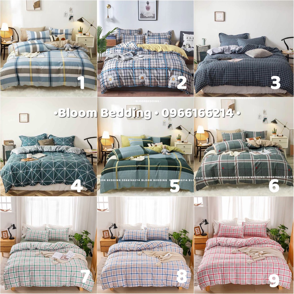 (103 mẫu) Tổng Hợp Các Mẫu Chăn Ga Gối Cotton Poly Kẻ Mới Nhất 2020 (Chat chọn mẫu) - Bloom Bedding