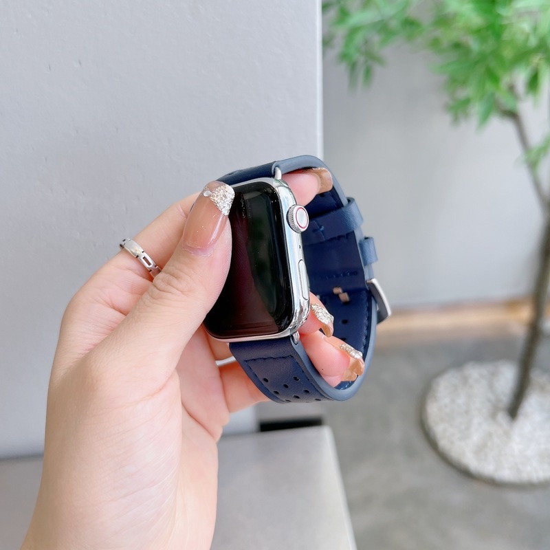 Dây Đeo Bằng Da Chất Lượng Cao Thoáng Khí 49mm 45MM 41MM 40MM 44MM 42MM 38MM Cho Galaxy Series ultra 8 7 6 SE 5 4 3 2 1