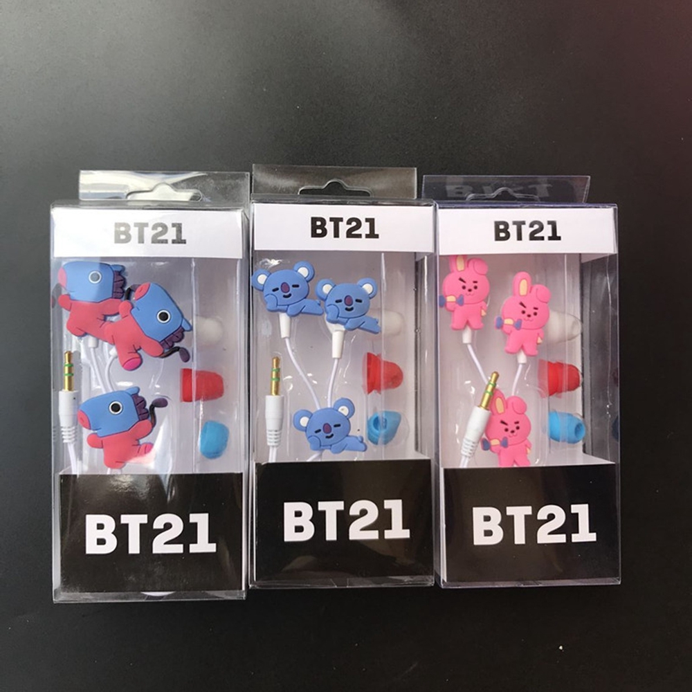 Tai Nghe Nhét Tai Kiểu Dáng Hoạt Hình Bts Bt21