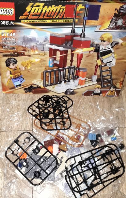 Lắp ráp 1 hộp LegoPubg 67045_67048 có nhiều chi tiết bằng nhựa ABS