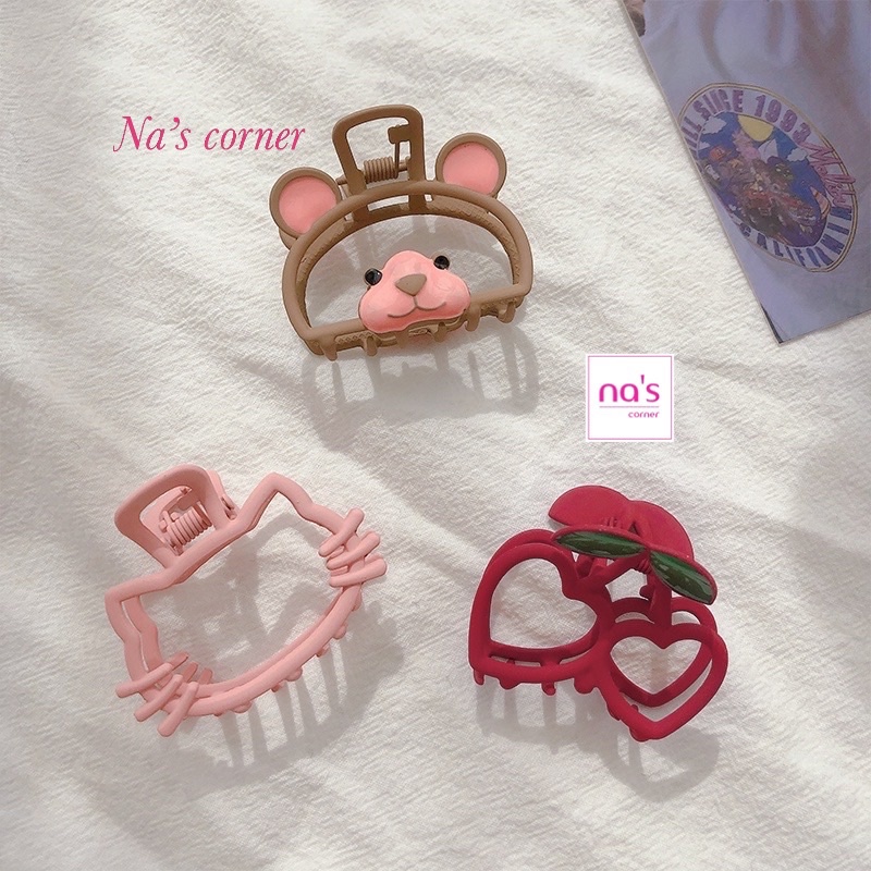 Kẹp tóc bằng kim loại hình gấu, kitty, cherry nhiều kiểu xinh xắn dành cho nữ