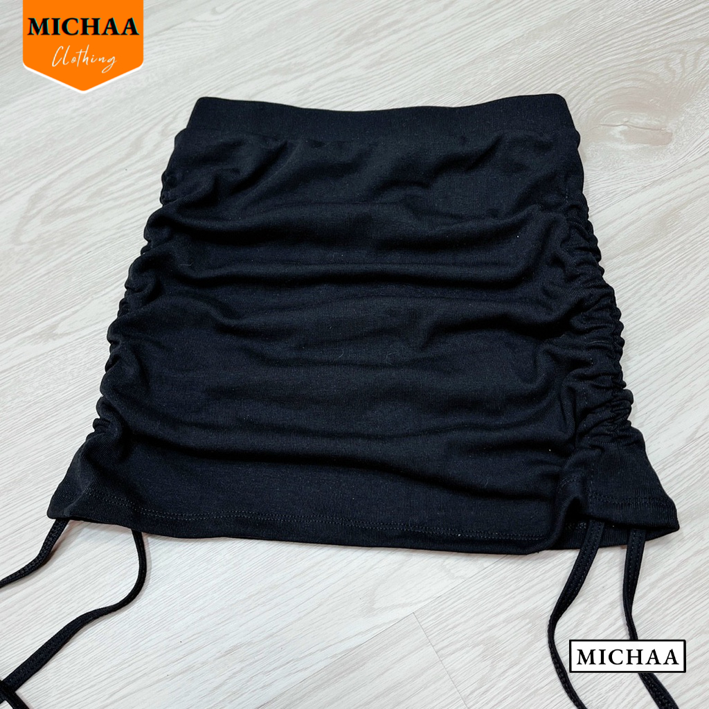 Chân Váy Ngắn RÚT DÂY 2 BÊN Ôm Body Thun Borip, Chân Váy Có Lót Trong Lưng Cạp Cao Tôn Dáng Thời Trang - MICHAA CV10