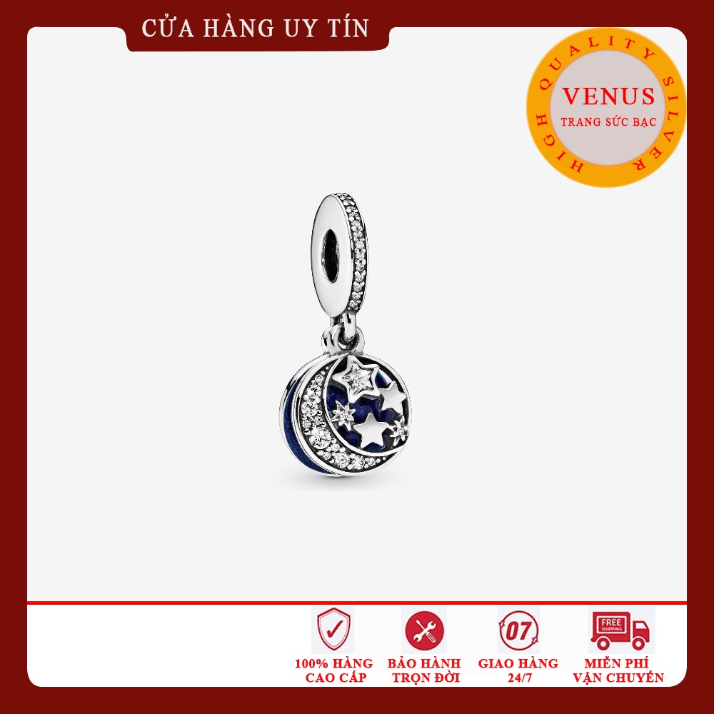 [Charm bạc 925 cao cấp] Charm treo trăng sao- Mã sản phẩm VENUSTTS