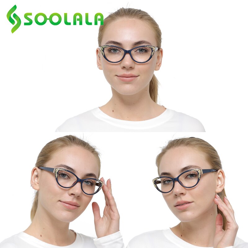 Kính đọc sách SOOLALA kiểu mắt mèo chống tia sáng xanh thời trang sang trọng