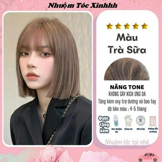 Thuốc nhuộm tóc màu nâu sữa, nâu trà sữa không tẩy| nhuộm tóc xinhhh