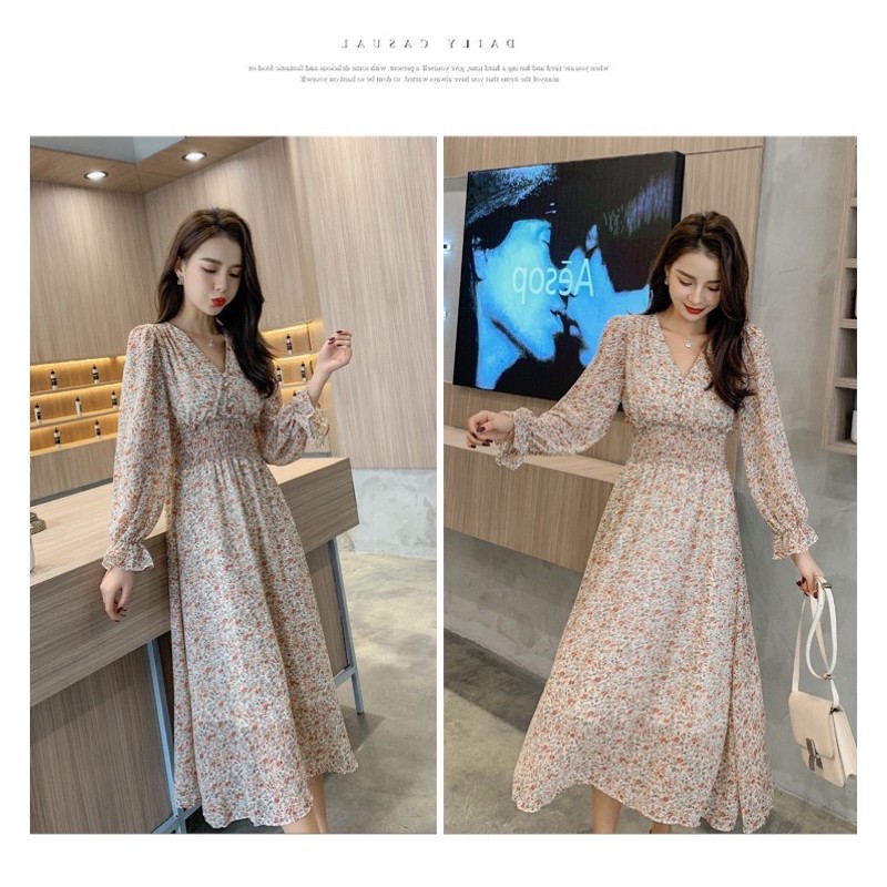 Đầm Hoa Nhí Maxi Nhún Bụng Siêu Xinh MS806