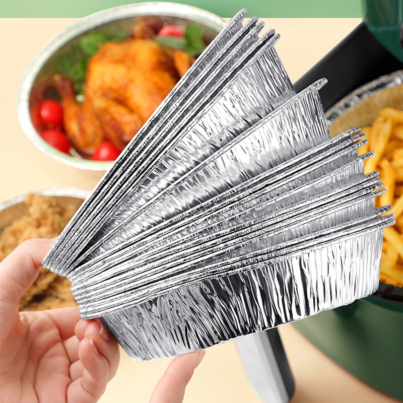Bộ 10 Tấm Thiếc Lá Nhôm Chống Dầu Dùng Một Lần Cho Nướng Bbq