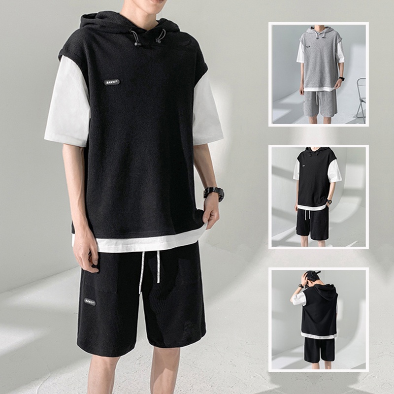 Bộ Quần Áo Nam Nữ Unisex Ngắn Tay Có Mũ Mùa Hè Thời Trang Zenkonu QA NAM 1000109V5