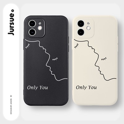 Ốp lưng JURSUE chống bẩn hình cặp đôi dễ thương đẹp cho iPhone 16 15 14 13 12 11 Pro Max SE 2020 X XR XS ip 8 7 Plus Y339
