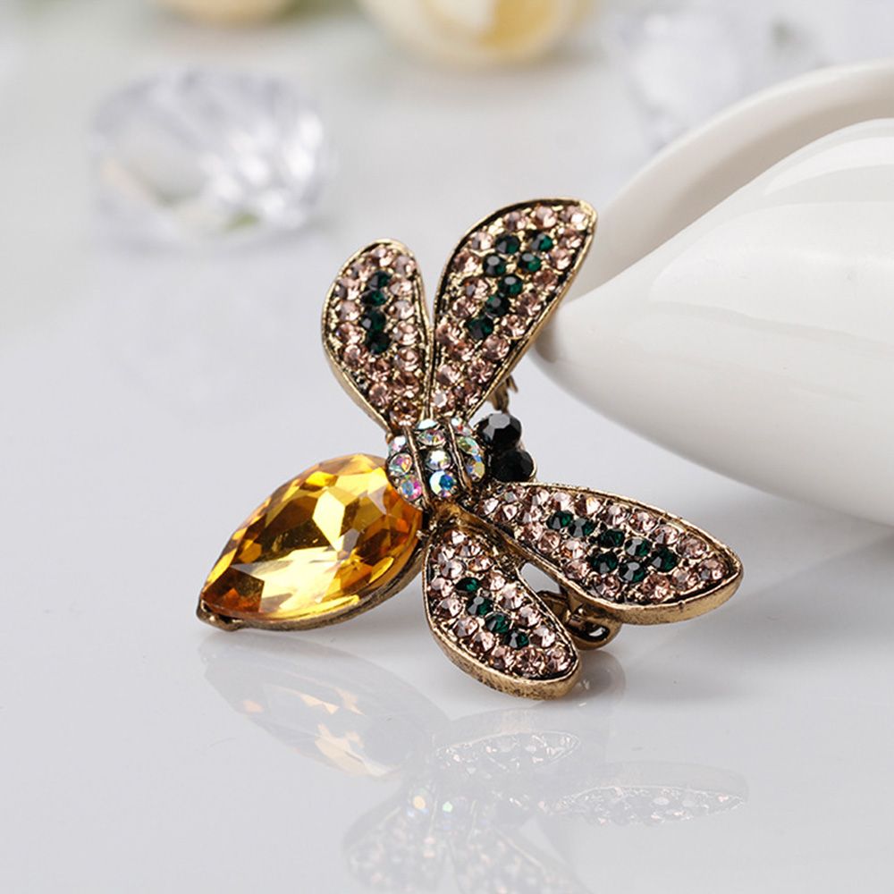 Ghim Cài Áo Hình Chú Ong Đính Kim Cương Giả Thời Trang Cho Nữ