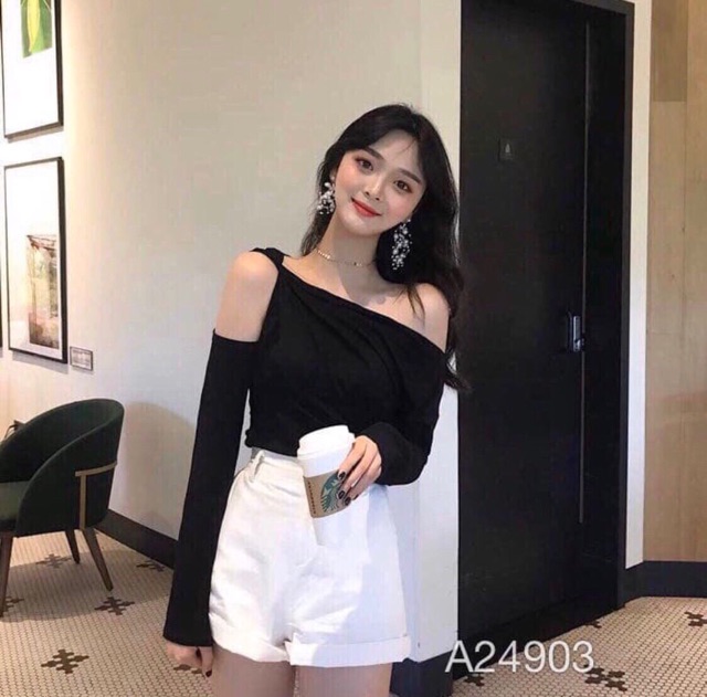 Áo kiểu Tay Dài Xoén Rớt Tay hàng mới về  Y hình