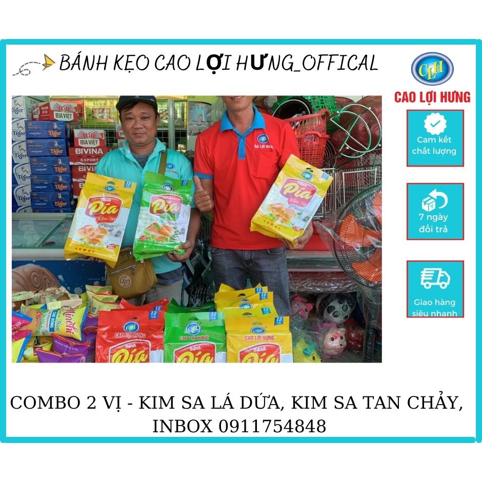 Combo các vị bánh pía kim sa nhân tan chảy Cao Lợi Hưng_bịch 12 cái_1 cái 40g,Bách hoá Anh Thư_quà biếu trung thu đặc sả