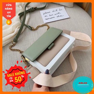Túi xách nữ phối màu vintage phong cách Hàn Quốc đeo chéo