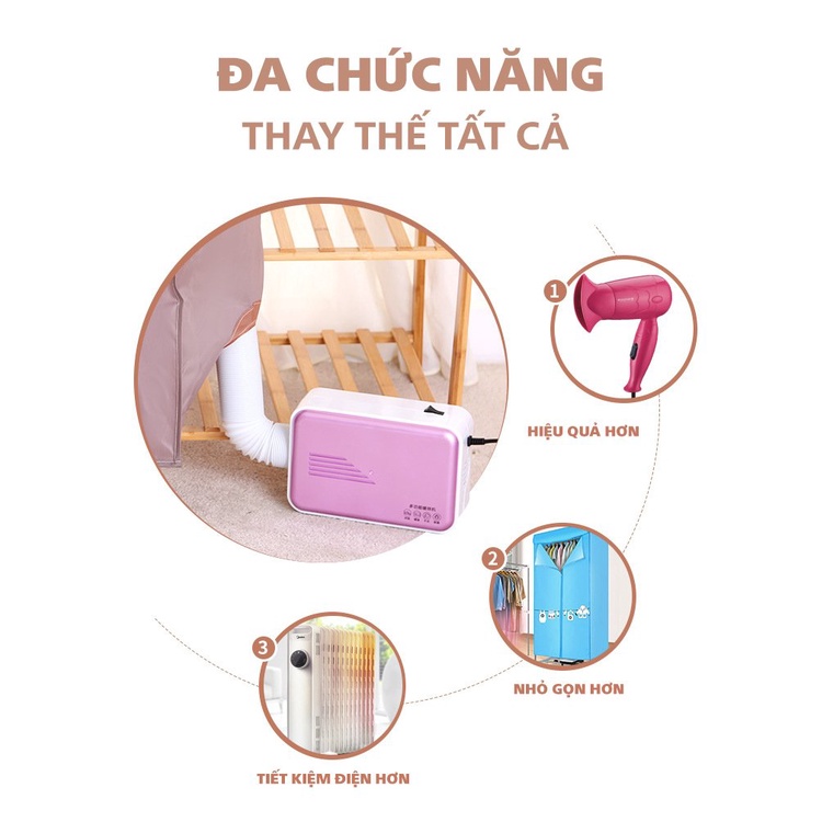 Máy sấy quần áo đa năng, Dễ lắp ráp, hỗ trợ diệt khuẩn cho quần áo, Tiện lợi cho mọi gia đình dễ dàng sủ dụng