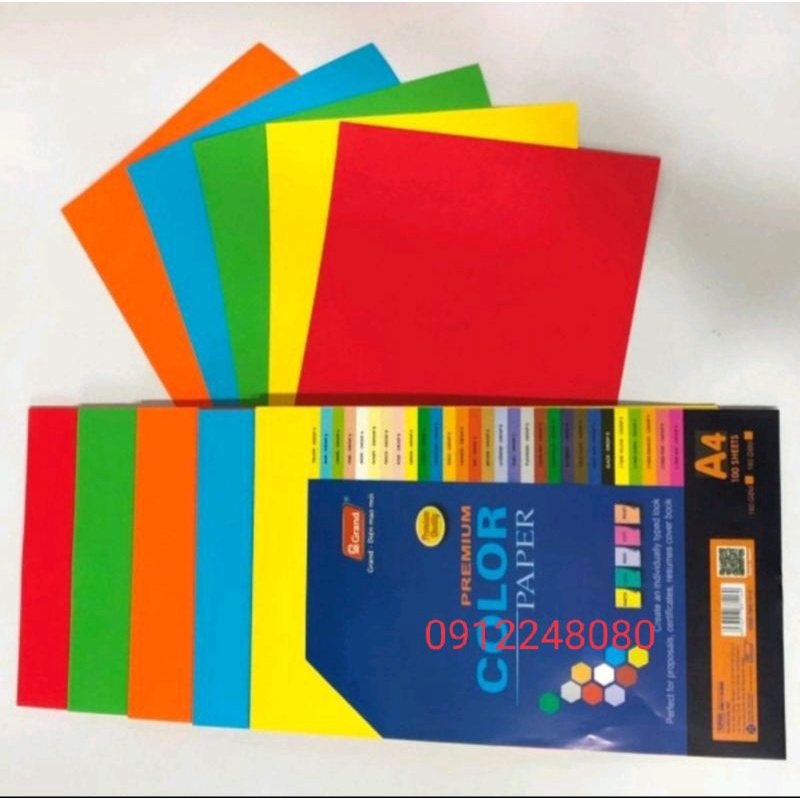 Combo 100 tờ giấy bìa cứng nhiều màu A4 hàng chất lượng
