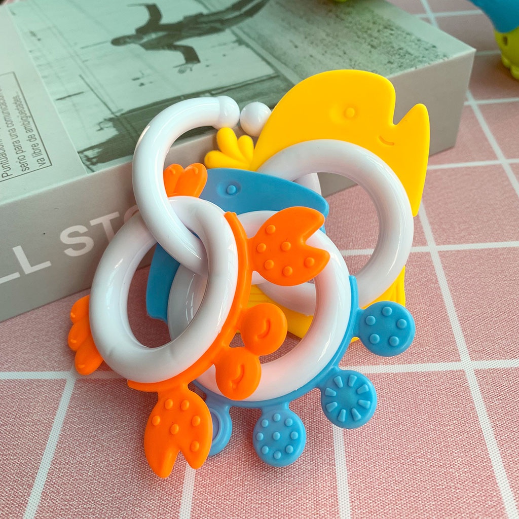 Đồ chơi lục lạc bé sơ sinh, xúc xắc 7 món cầm tay cho bé tập cầm nắm phát triển kỹ năng _SP7