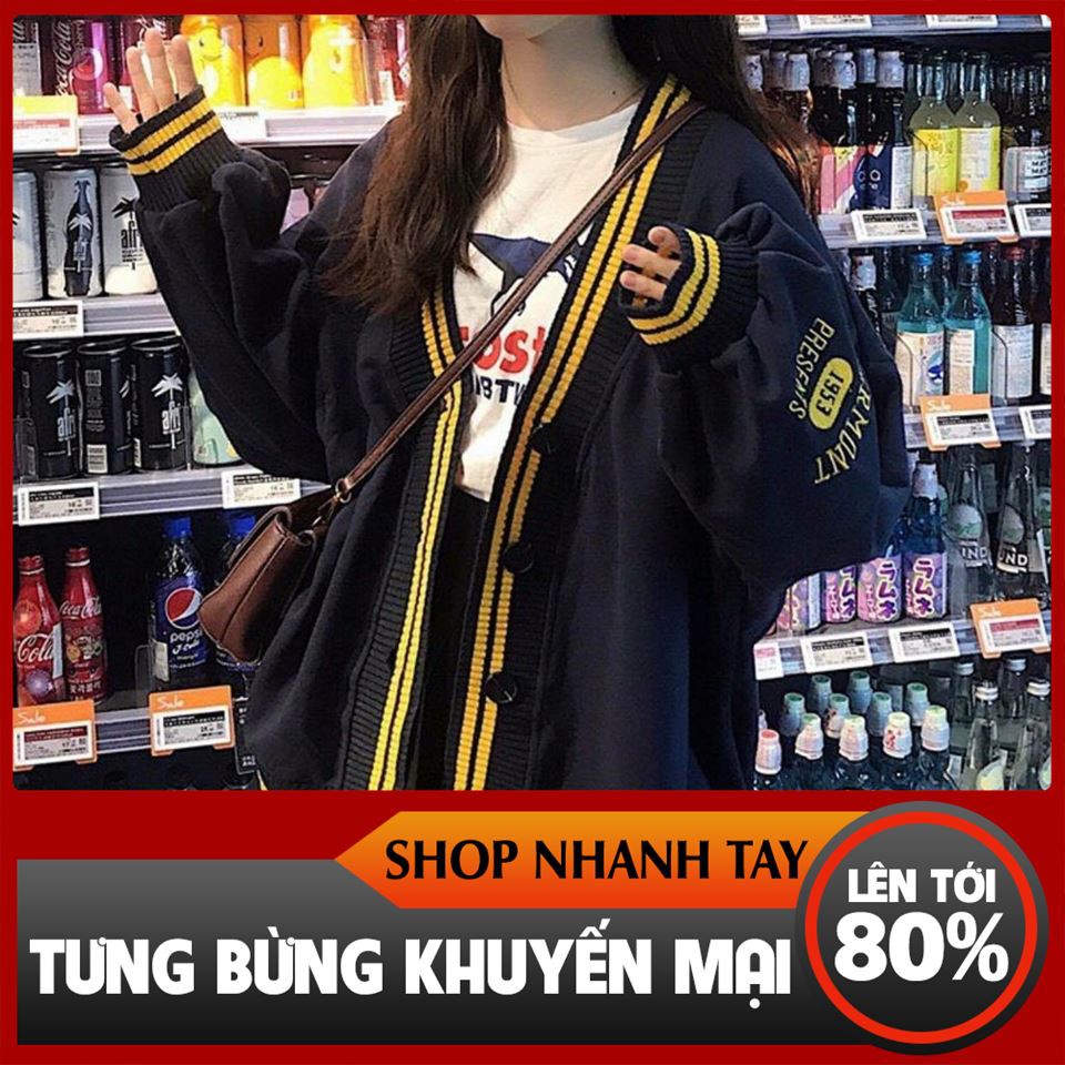 [ Sale 50% ] Áo Khoác CARDIGAN VERMONT ĐEN THÊU TAY UNISEX [Kèm Hình Thật] thời trang công sở nữ