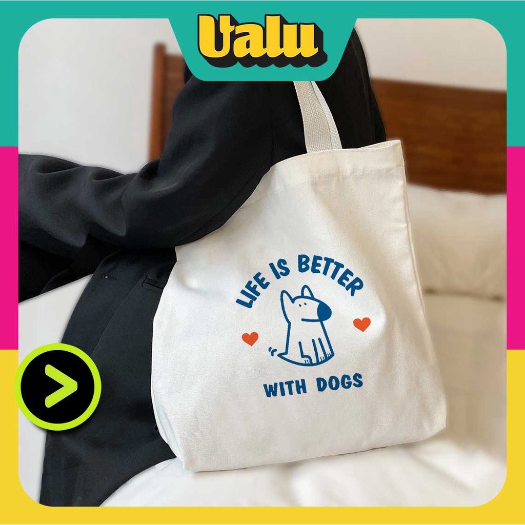 Túi tote vải canvas size lớn,đáy túi mở rộng đi học đi chơi mới nhất, miệng túi và túi con có khóa kéo