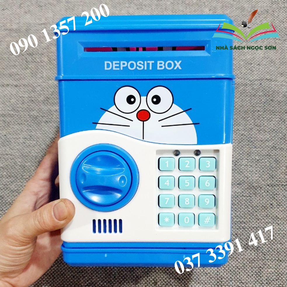 Đồ Chơi Két Sắt Mini Thông Minh Khóa Mật Mã Doraemon Loại Lớn Cho Bé DCTE