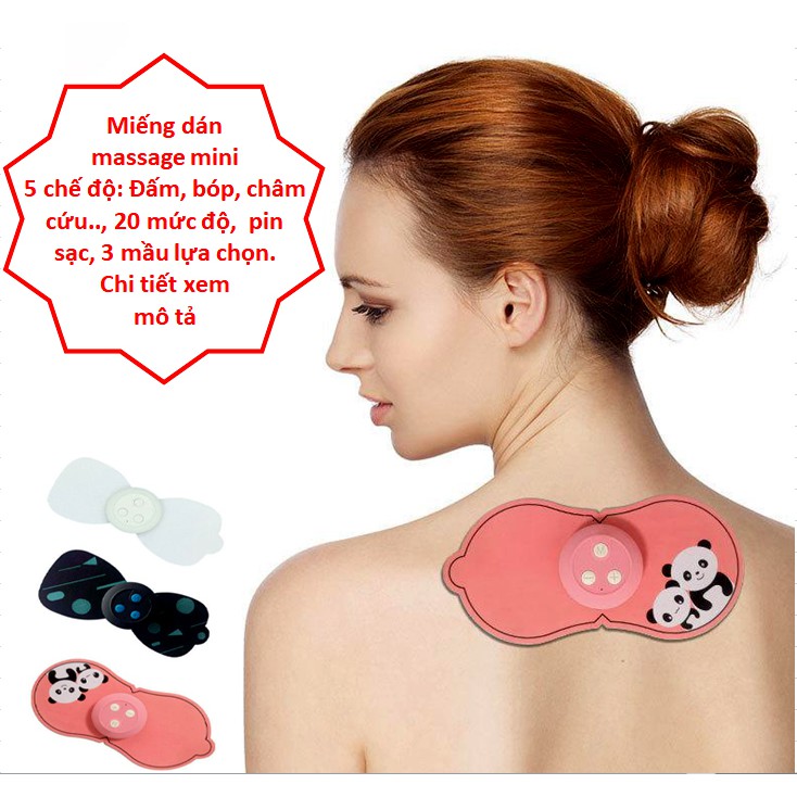 ✅Gồm máy + Miếng dán massage mini, Massage cổ vai gáy, cột sống, liệu pháp thư giãn chăm sóc sức khỏe di động