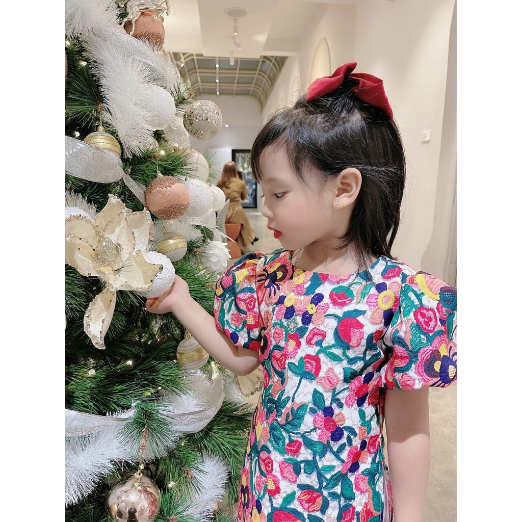 SET ÁO DAI VOAN IN HOA MẸ CON | BigBuy360 - bigbuy360.vn