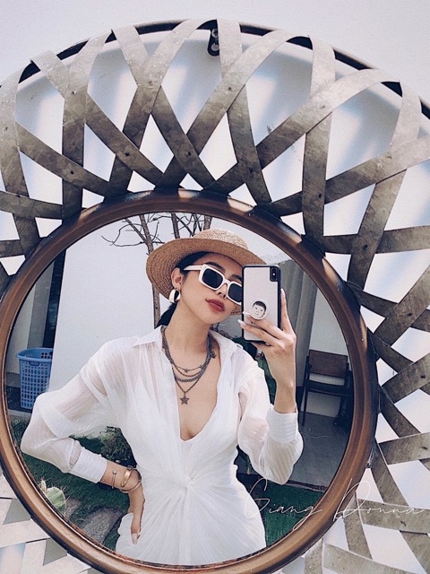 Set áo sơ mi + váy 2 dây