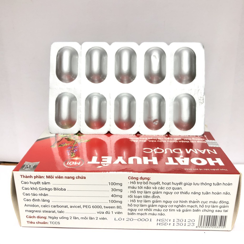 Hoạt huyết Nam Dược (hộp 50 viên) - cvspharmacy