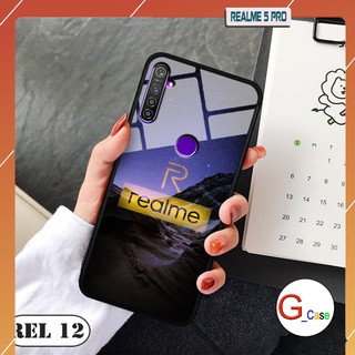 Ốp lưng Realme 5 Pro/Q-lưng kính in logo hãng điện thoại