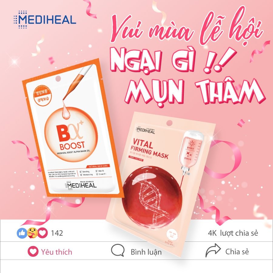 Combo 5 Mặt Nạ Làm Mịn, Đều Màu Da Mediheal Vital Firming Mask 20ml x 5