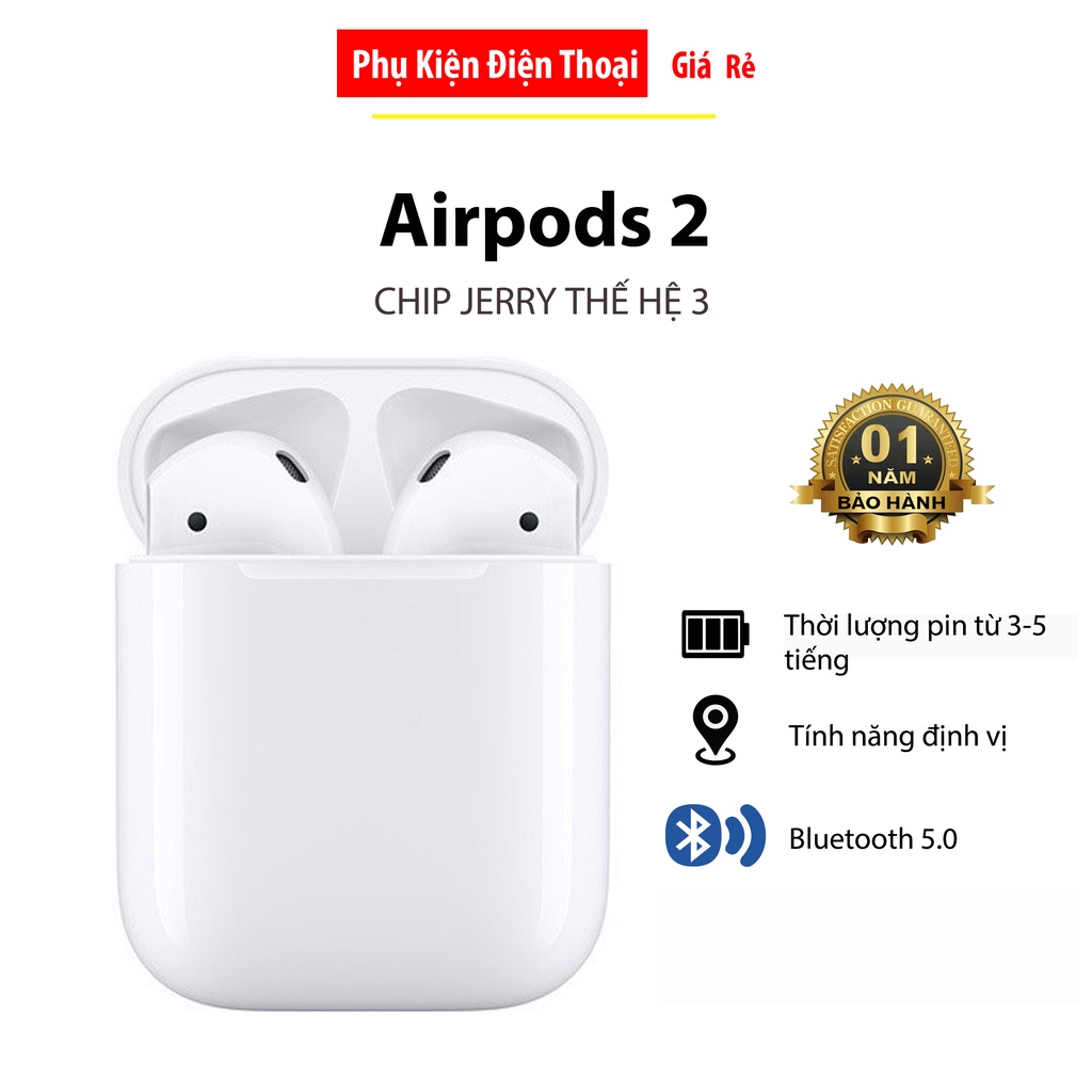 Tai nghe AIRPODS 2 Chip Louda Bản Cao Cấp - Định Vị - Đổi Tên / Tai nghe Bluetooth AIRPODS 2 Dành cho cả IOS và Android