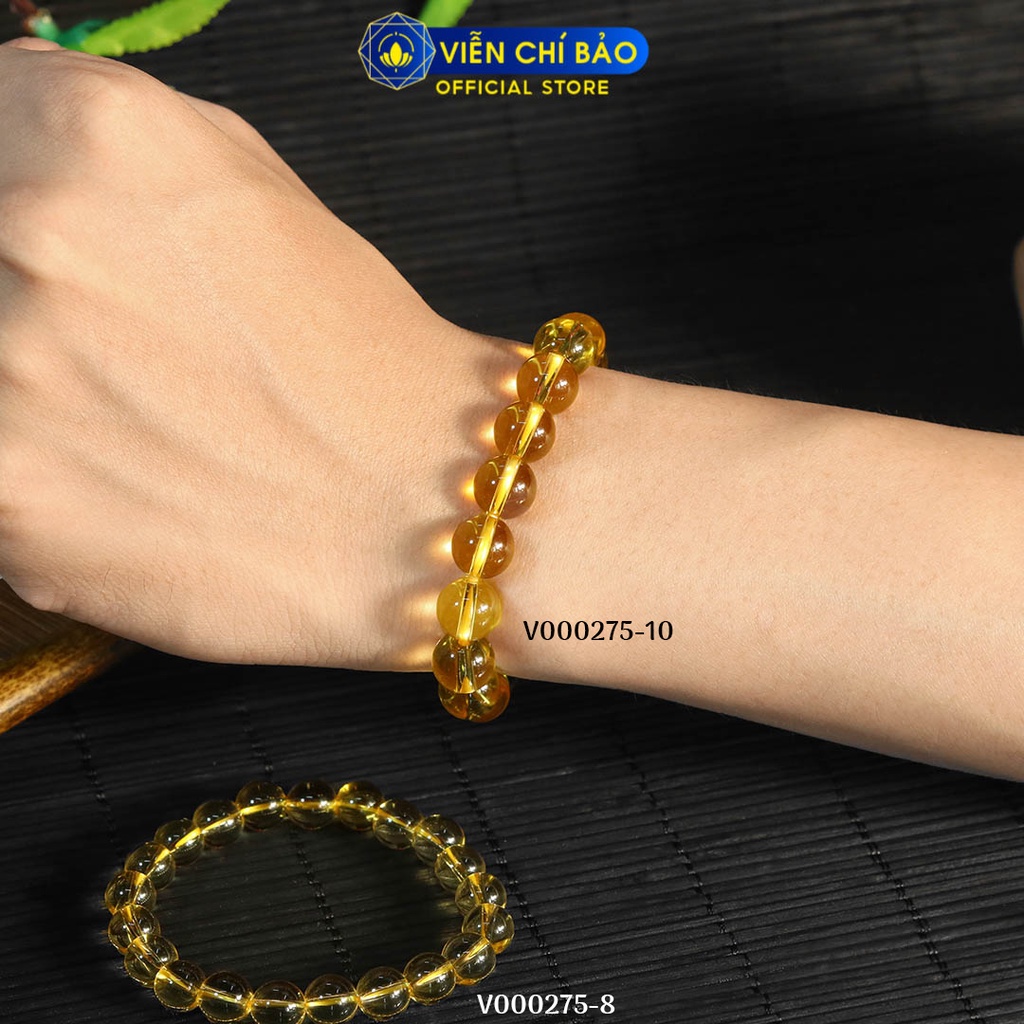 Vòng tay phong thủy đá vàng đậm thời trang phụ kiện trang sức Viễn Chí Bảo V000275