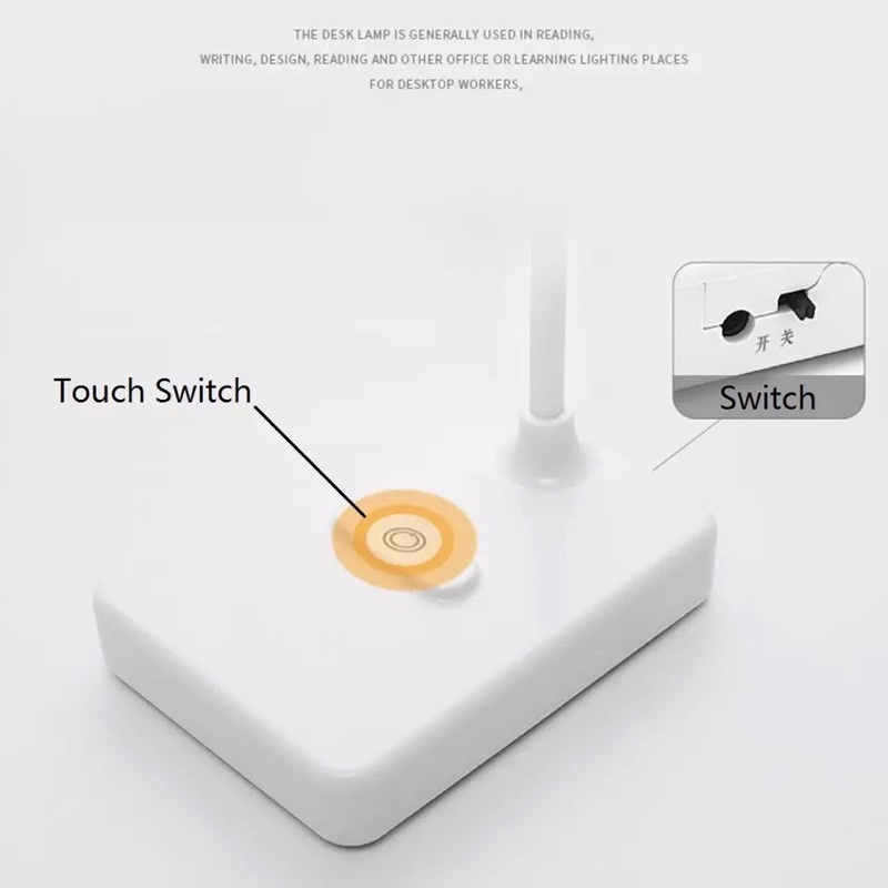 Đèn học để bàn có 3 màu ánh sáng -Đèn tích điện, công tắc cảm ứng chạm